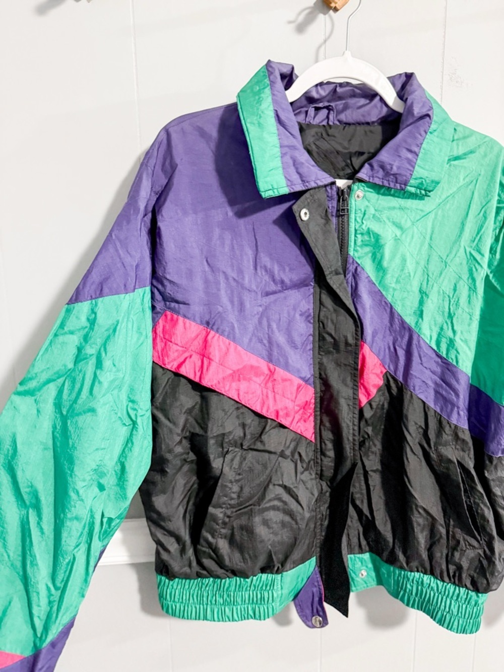Vintage Andy Johns Colorblock Windbreaker Jacket - Picture 2 of 5